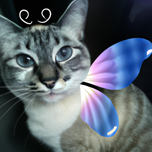 Cat with butterfly